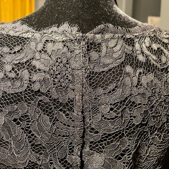 ADRIENNE PAPELL formal long black taffeta/ lace gown w/tulle skirt under dress - Picture 9 of 13